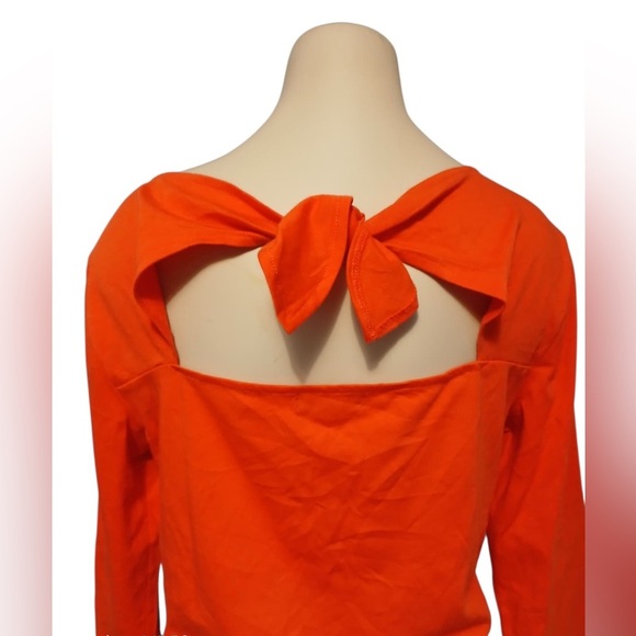 J.Crew Orange Women's Top with Back Tie Detail - Picture 12 of 14